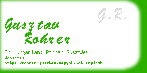 gusztav rohrer business card